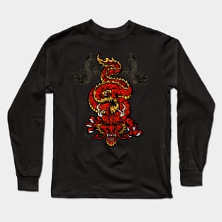 Awesome angry asian dragon Long Sleeve T-Shirt